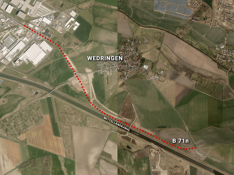Plan der Ortsumgehung Wedringen © Ministerium für Verkehr Sachsen-Anhalt